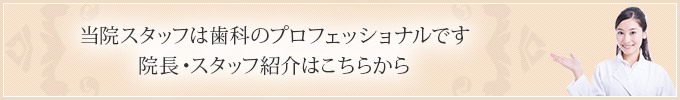 当院スタッフは歯科のプロフェッショナルです 院長・スタッフ紹介はこちらから