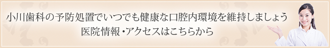 小川歯科の予防処置でいつでも健康な口腔内環境を維持しましょう 医院情報・アクセスはこちらから